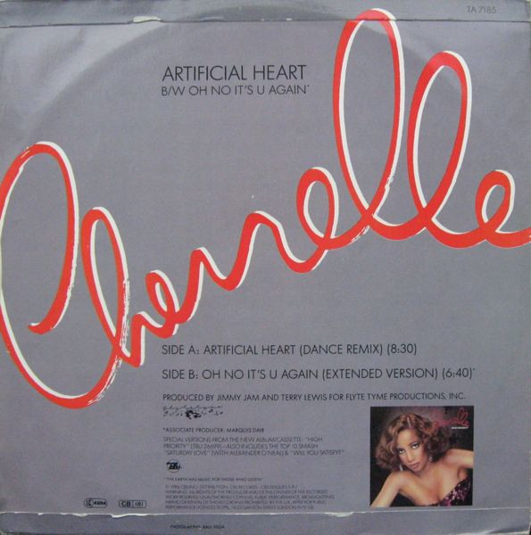 Cherrelle - Artificial Heart (Dance Remix) / Oh No It's U Again | Tabu Records (TA 7185) - 2