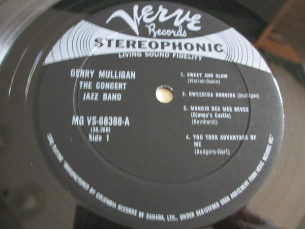 Gerry Mulligan - The Concert Jazz Band | Verve Records (MG VS-68388) - 4
