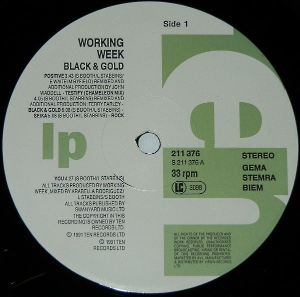 Working Week - Black & Gold | 10 Records (DIX 95) - 4