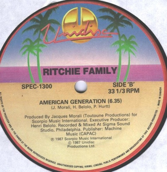 The Ritchie Family - The Best Disco In Town (Original Remix 87) | Unidisc (SPEC-1300)