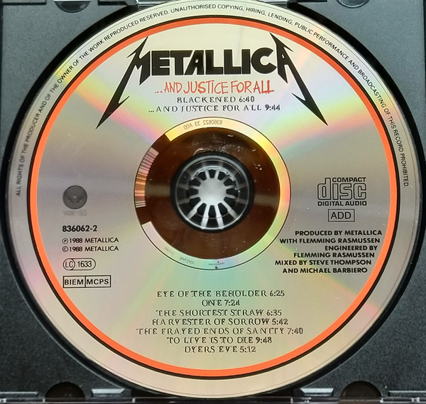 Metallica - ...And Justice For All | Phonogram (836062-2) - 3