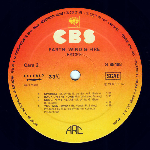 Earth, Wind & Fire - Faces | CBS (S88498) - 4