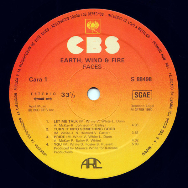 Earth, Wind & Fire - Faces | CBS (S88498) - 3