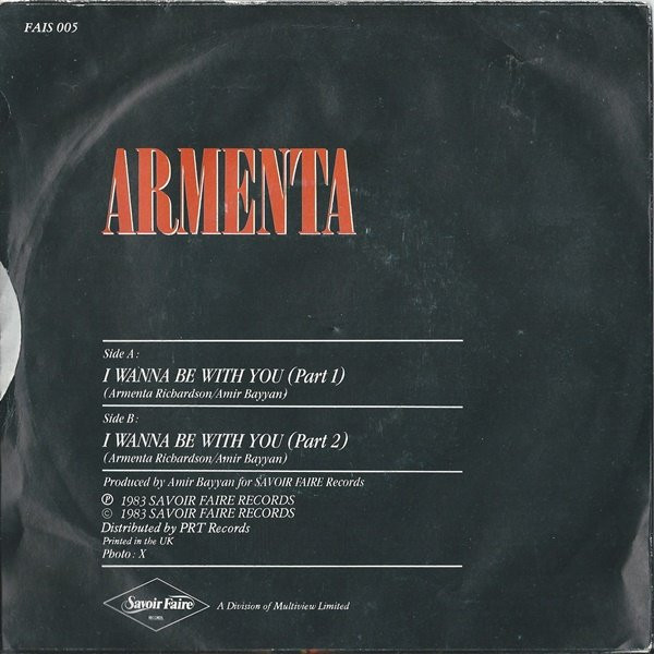 Armenta - I Wanna Be With You | Savoir Faire Records (FAIS 005) - 2 Armenta - I Wanna Be With You | Savoir Faire Records (FAIS 005) - 2