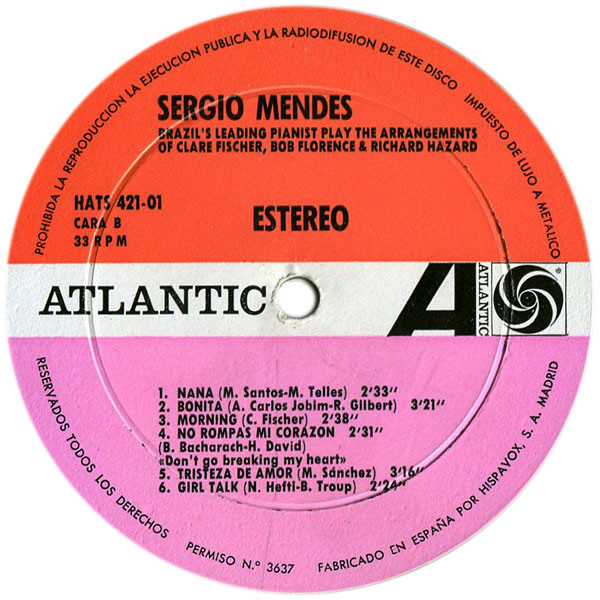 Sérgio Mendes - The Great Arrival | Atlantic (HAT 421-01) - 4