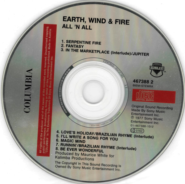 Earth, Wind & Fire - All 'N All | CBS (CDCBS 82238) - 3 Earth, Wind & Fire - All 'N All | CBS (CDCBS 82238) - 3