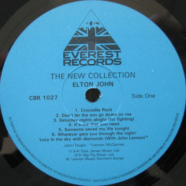 Elton John - The New Collection | Everest Records (CBR 1027) - main