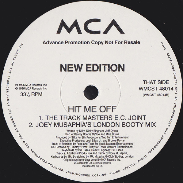 New Edition - Hit Me Off (Promo 1) | MCA Records (WMCST 48014) - 2 New Edition - Hit Me Off (Promo 1) | MCA Records (WMCST 48014) - 2