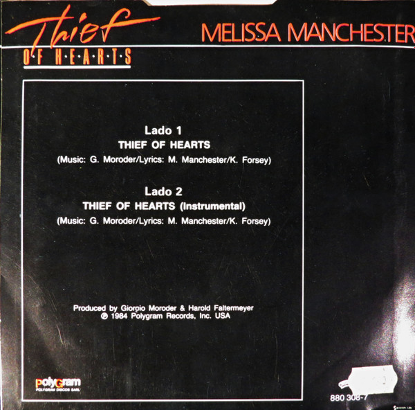 Melissa Manchester - Thief Of Hearts | Casablanca (880 308-7) - 2
