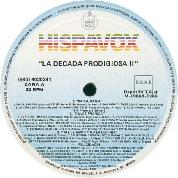 La Década Prodigiosa - La Década Prodigiosa II | Hispavox (560 40 2034 1) - 3