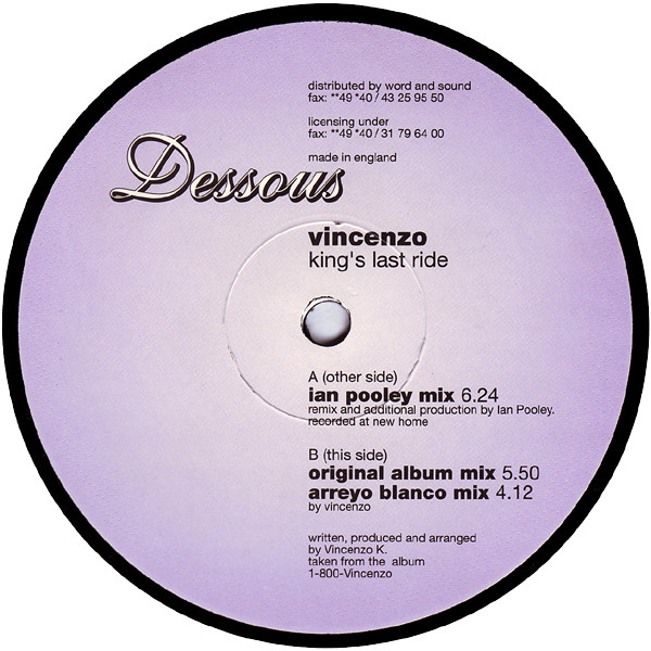 Vincenzo - King's Last Ride | Dessous Recordings (dessous 07) - main