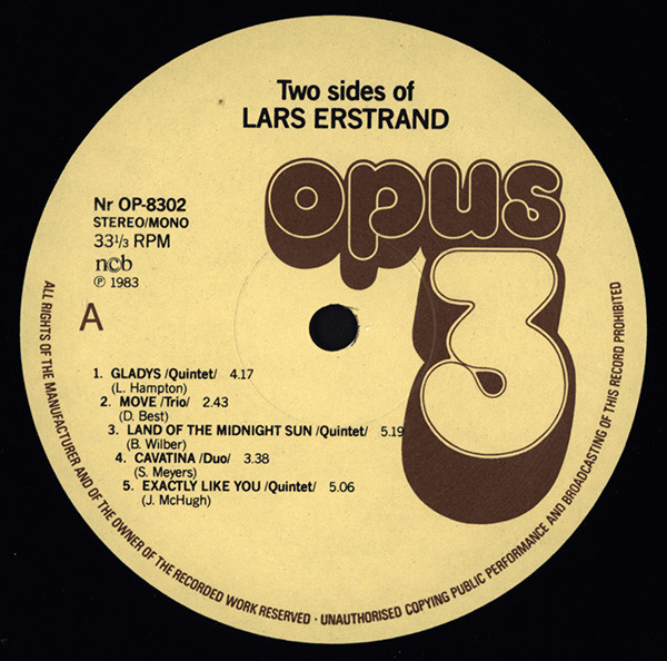 Lars Erstrand - Two Sides Of Lars Erstrand | Opus 3 (8302) - 3