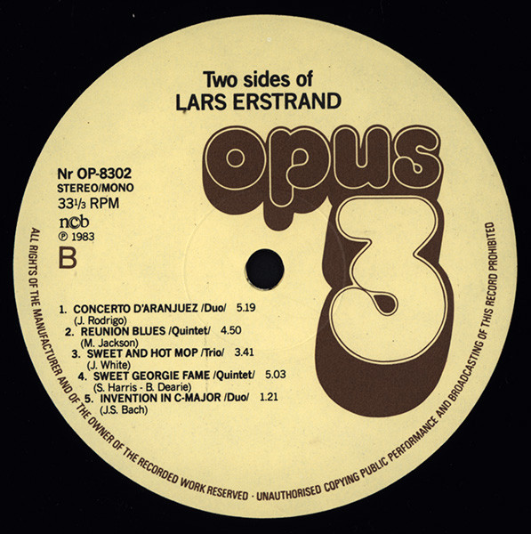 Lars Erstrand - Two Sides Of Lars Erstrand | Opus 3 (8302) - 4