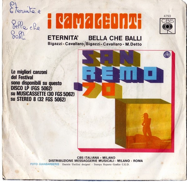 I Camaleonti - Eternità | CBS (4793) - 2
