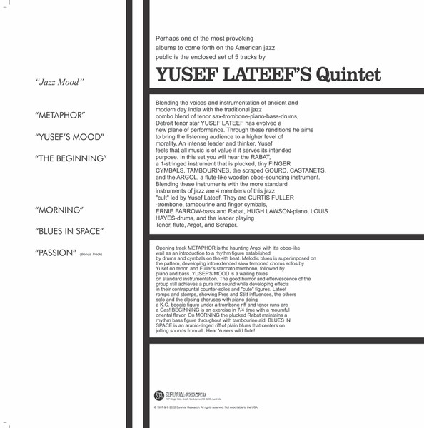 Yusef Lateef - Jazz Mood | Survival research (SVVRCH058) - 2 Yusef Lateef - Jazz Mood | Survival research (SVVRCH058) - 2