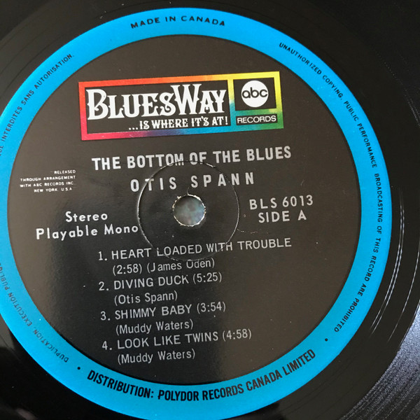 Otis Spann - The Bottom Of The Blues | Bluesway (BLS-6013) - 3 Otis Spann - The Bottom Of The Blues | Bluesway (BLS-6013) - 3