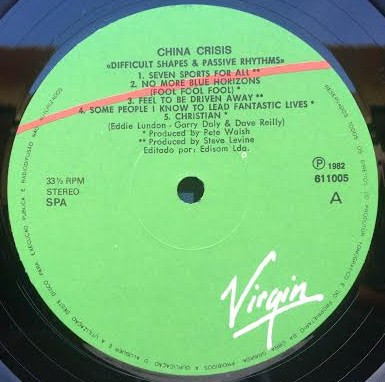 China Crisis - Difficult Shapes & Passive Rhythms - Some People Think It's Fun To Entertain | Virgin (611005) - 3