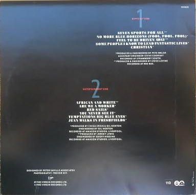China Crisis - Difficult Shapes & Passive Rhythms - Some People Think It's Fun To Entertain | Virgin (611005) - 2