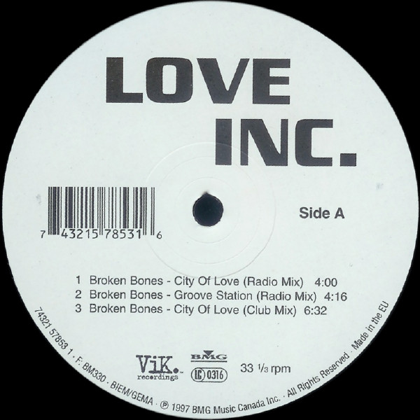 Love Inc - Broken Bones | Vik Recordings (74321 57853 1) - main