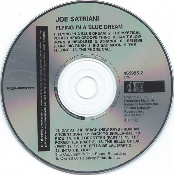Joe Satriani - Flying In A Blue Dream | Relativity (465995 2) - 3