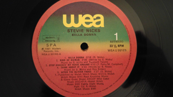 Stevie Nicks - Bella Donna | WEA (WEA U 99169) - 2