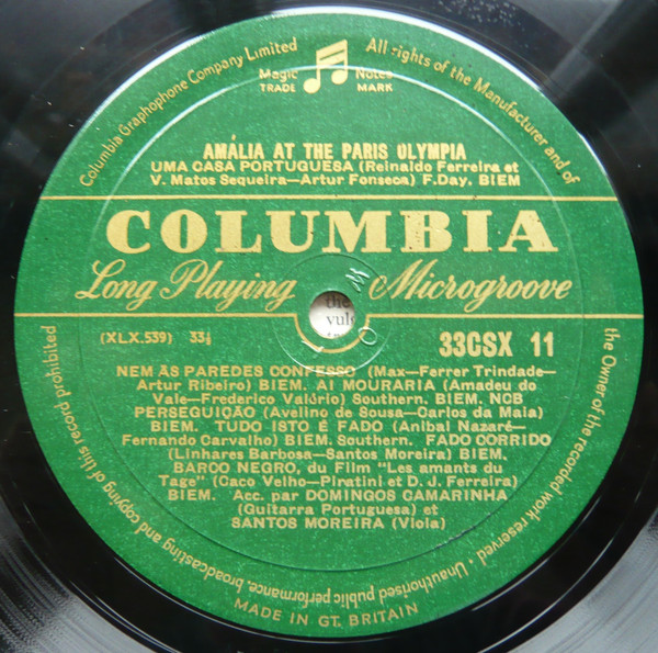 Amália Rodrigues - Amalia At The Paris Olympia | Columbia (33CSX 11) - 4