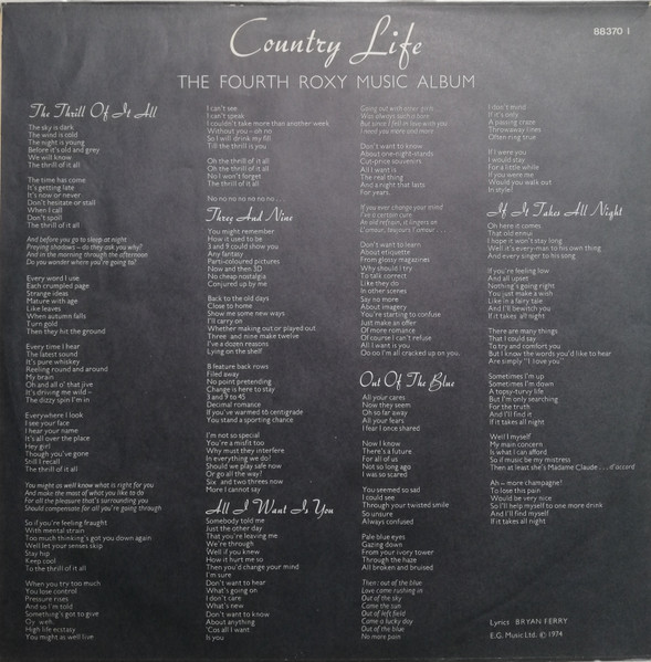 Roxy Music - Country Life | Island Records (88370 I) - 3