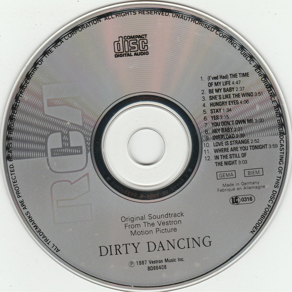 Various - Dirty Dancing (Original Soundtrack From The Vestron Motion Picture) | RCA (BD86408) - 3