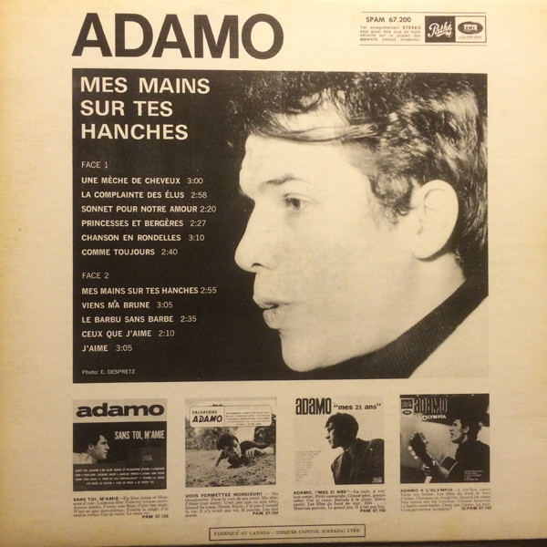 Adamo - Mes Mains Sur Tes Hanches | Pathé (SPAM 67.200) - 2