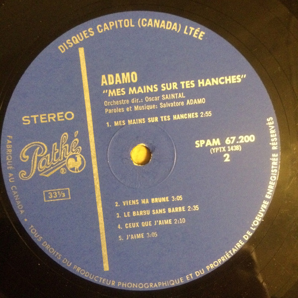 Adamo - Mes Mains Sur Tes Hanches | Pathé (SPAM 67.200) - 4