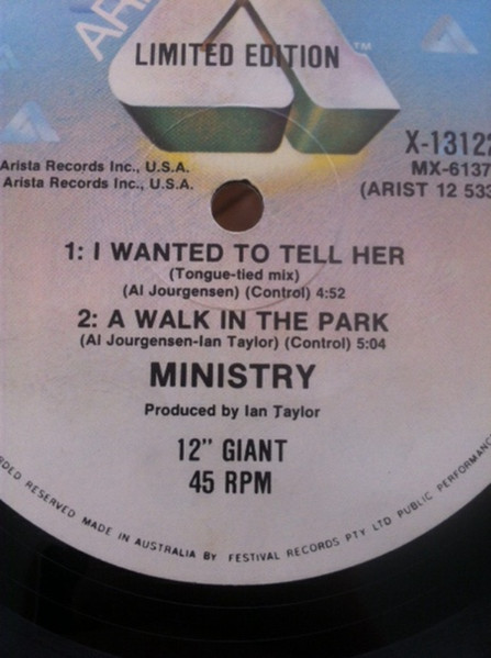 Ministry - I Wanted To Tell Her | Arista (X 13122) - 3