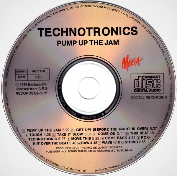 Technotronic - Pump Up The Jam | Mega Records (MRCD 3161) - 2