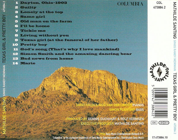 Mathilde Santing - Sings Randy Newman: Texas Girl & Pretty Boy | Columbia (COL 473884 2) - 2