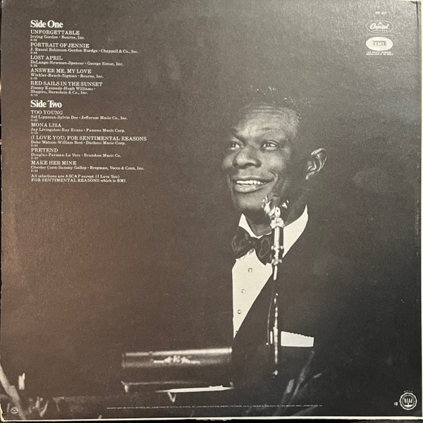 Nat King Cole - Unforgettable | Capitol Records (SM-357) - 2