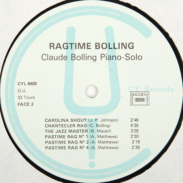 Claude Bolling - Ragtime Bolling - Claude Bolling Piano-Solo | CY Records (CYL 6408) - 4