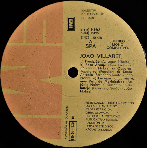 João Villaret - "João Villaret No São Luís," No.1 | Parlophone (11c 07440122) - 3 João Villaret - "João Villaret No São Luís," No.1 | Parlophone (11c 07440122) - 3