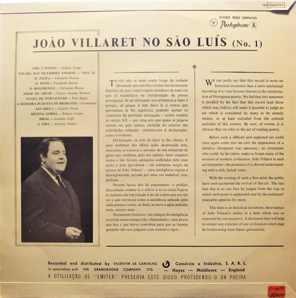 João Villaret - "João Villaret No São Luís," No.1 | Parlophone (11c 07440122) - 2 João Villaret - "João Villaret No São Luís," No.1 | Parlophone (11c 07440122) - 2