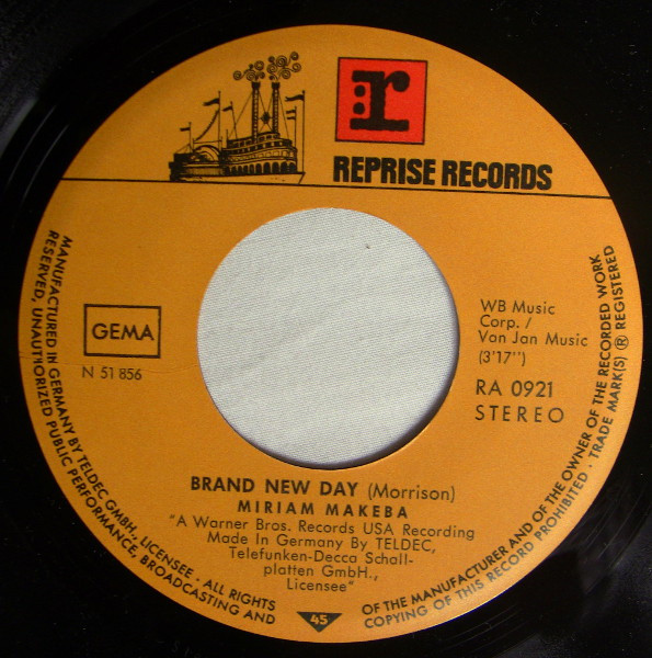 Miriam Makeba - I Shall Sing / Brand New Day | Reprise Records (RA 0921) - 3