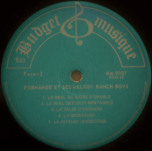 Fernande - Fernande Et Ses Melody Ranch Boys | Budget Musique (BM-9007) - 4