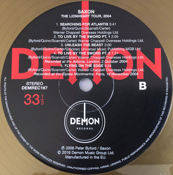 Saxon - The Lionheart Tour, 2004 | Demon Records (DEMREC167) - 4 Saxon - The Lionheart Tour, 2004 | Demon Records (DEMREC167) - 4
