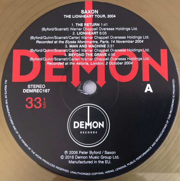 Saxon - The Lionheart Tour, 2004 | Demon Records (DEMREC167) - 3 Saxon - The Lionheart Tour, 2004 | Demon Records (DEMREC167) - 3