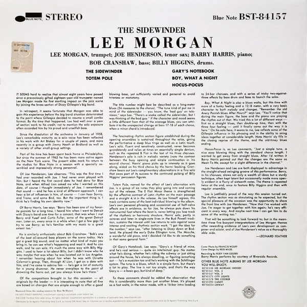 Lee Morgan - The Sidewinder | Blue Note (BST-84157) - 2