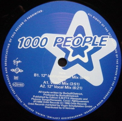 1000 People - Parade | Orbit Records (7243 8 93674 6 1) - 2