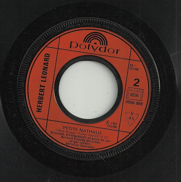 Herbert Léonard - Pour Le Plaisir / Petite Nathalie | Polydor (2056 889) - 4