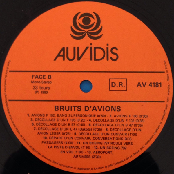No Artist - Bruits D'Avions | Auvidis (AV 4181) - 4
