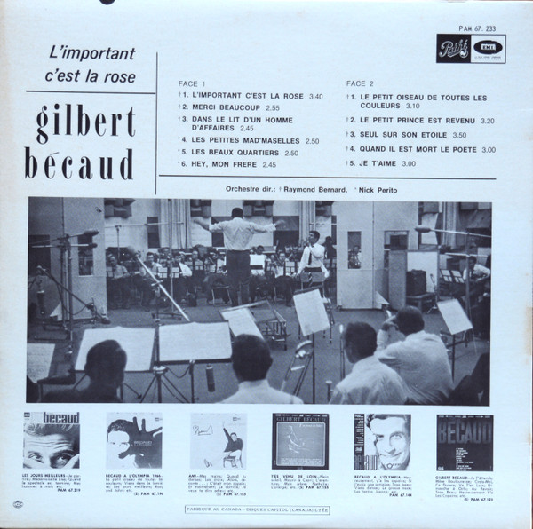 Gilbert Bécaud - L'Important C'est La Rose | Pathé (PAM 67.233) - 2 Gilbert Bécaud - L'Important C'est La Rose | Pathé (PAM 67.233) - 2