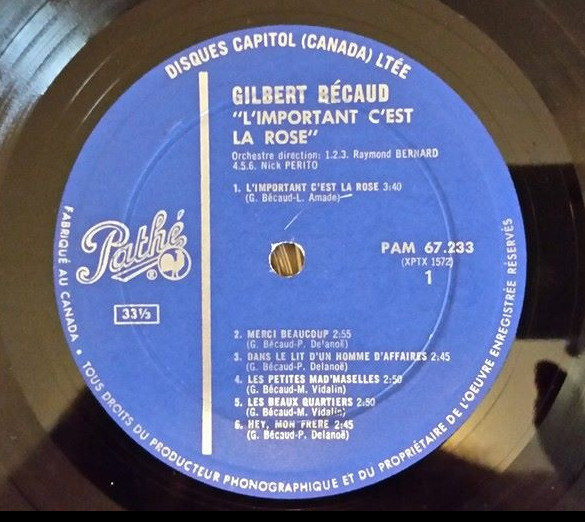 Gilbert Bécaud - L'Important C'est La Rose | Pathé (PAM 67.233) - 3 Gilbert Bécaud - L'Important C'est La Rose | Pathé (PAM 67.233) - 3