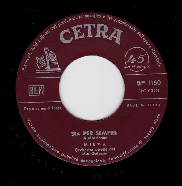Milva - Ricorda / Sia Per Sempre | Cetra (SP 1160) - 4
