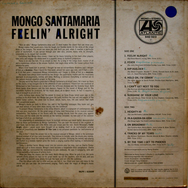 Mongo Santamaria - Feelin' Alright | Atlantic (940 023) - 2