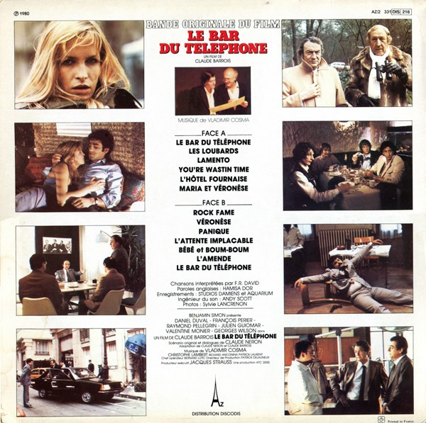 Vladimir Cosma - Le Bar Du Téléphone (Bande Originale Du Film) | Disc'Az (AZ/2 331) - 2 Vladimir Cosma - Le Bar Du Téléphone (Bande Originale Du Film) | Disc'Az (AZ/2 331) - 2